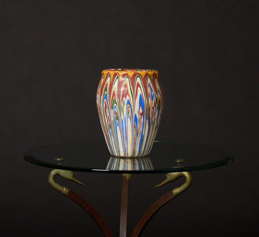 EARLY 20TH CENTURY MARBLED STONEWARE VASE
