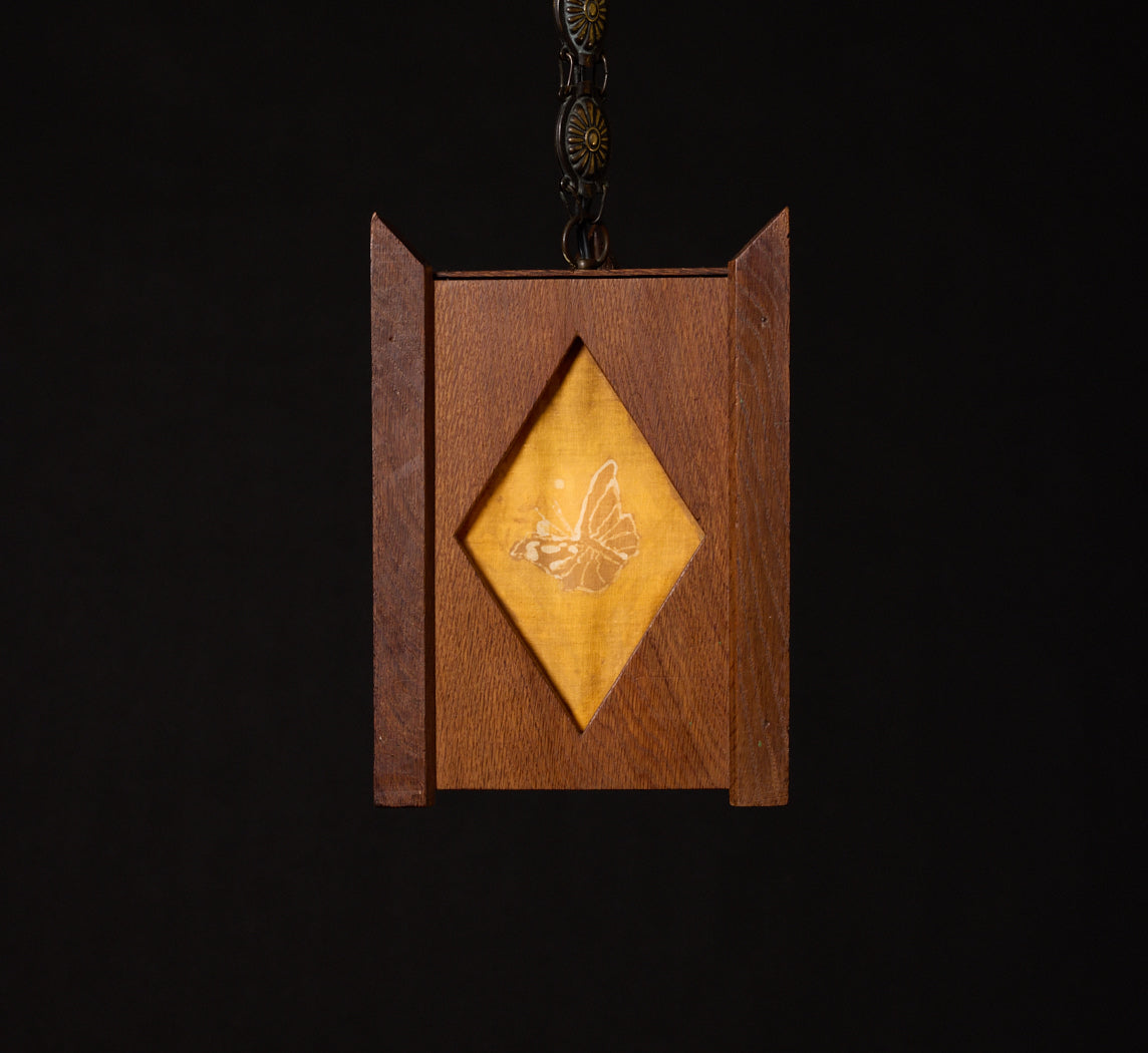 1930S AMSTERDAM SCHOOL WOODEN PENDANT LIGHT