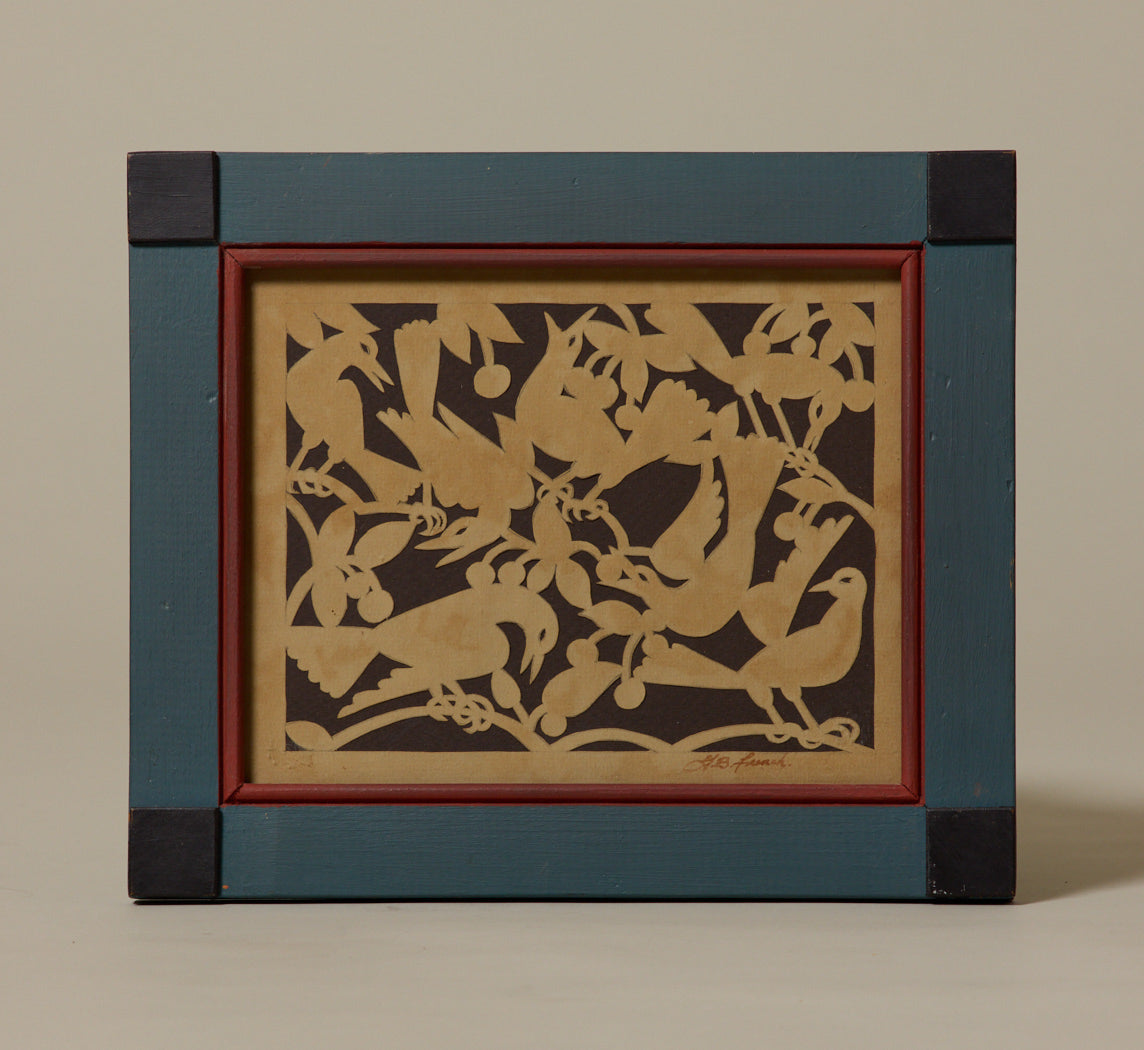 VINTAGE AMERICAN FOLK ART BIRD & BRANCHES PAPER CUTTING