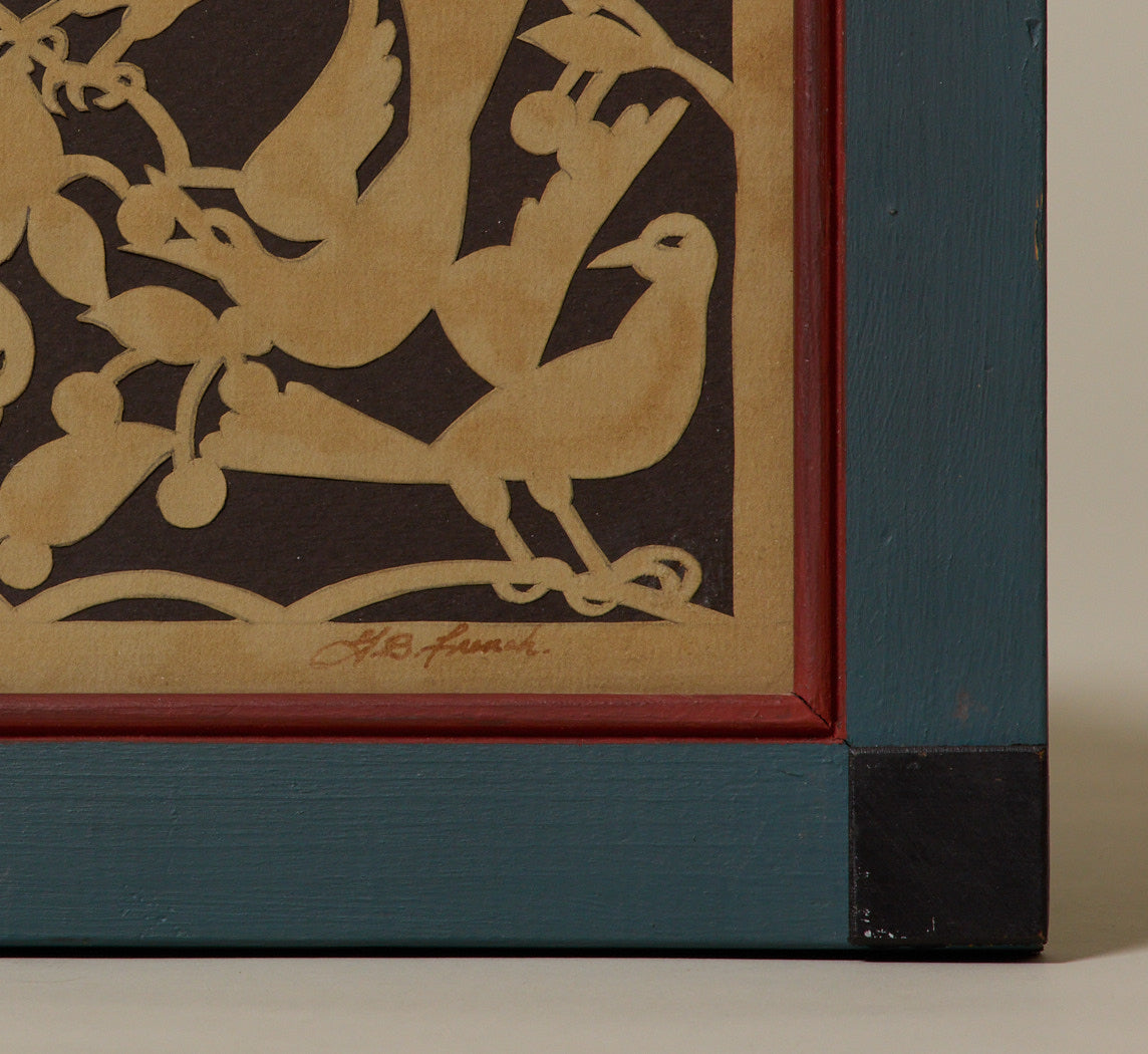 VINTAGE AMERICAN FOLK ART BIRD & BRANCHES PAPER CUTTING