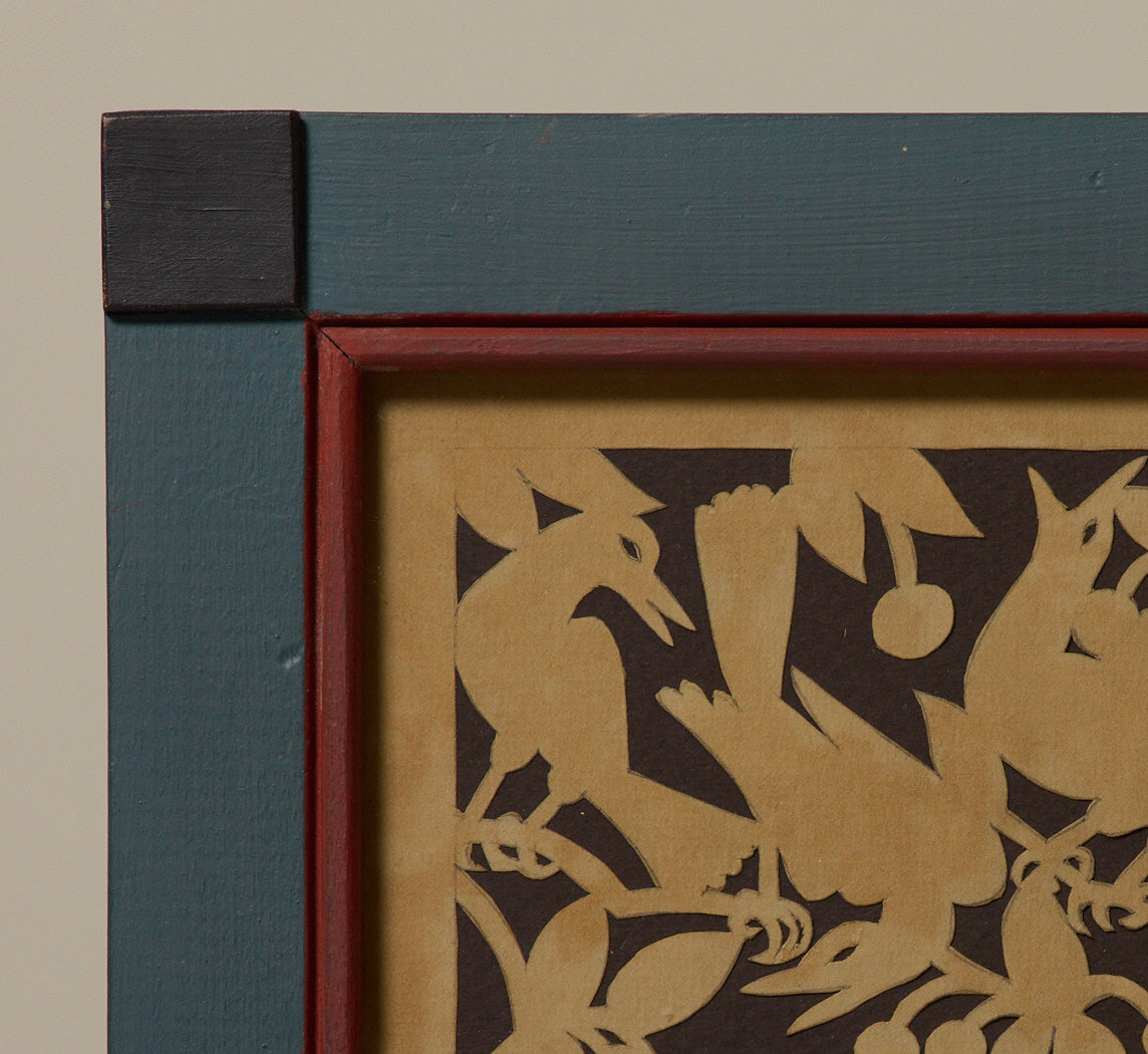 VINTAGE AMERICAN FOLK ART BIRD & BRANCHES PAPER CUTTING