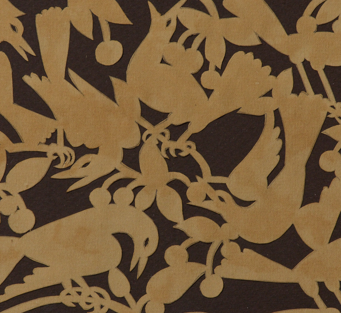 VINTAGE AMERICAN FOLK ART BIRD & BRANCHES PAPER CUTTING