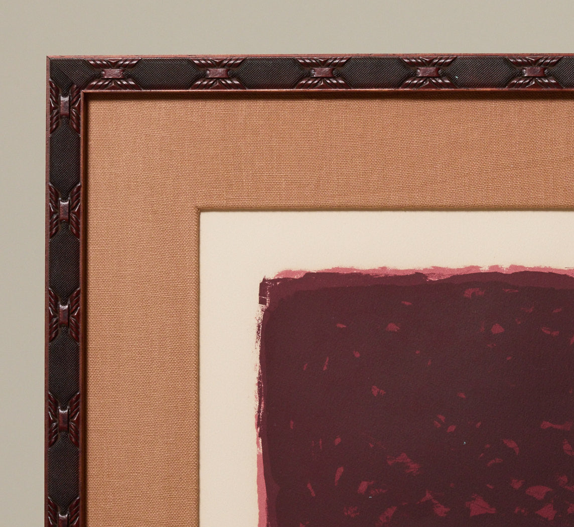 MIDCENTURY MODERNIST MAROON NUDE LITHOGRAPH