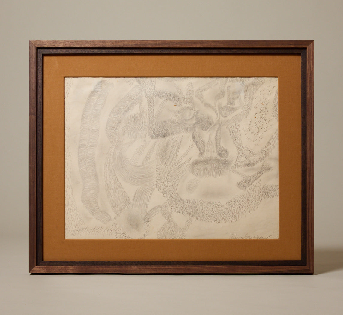 VINTAGE FOLK ART ABSTRACT GRAPHITE COMPOSITION
