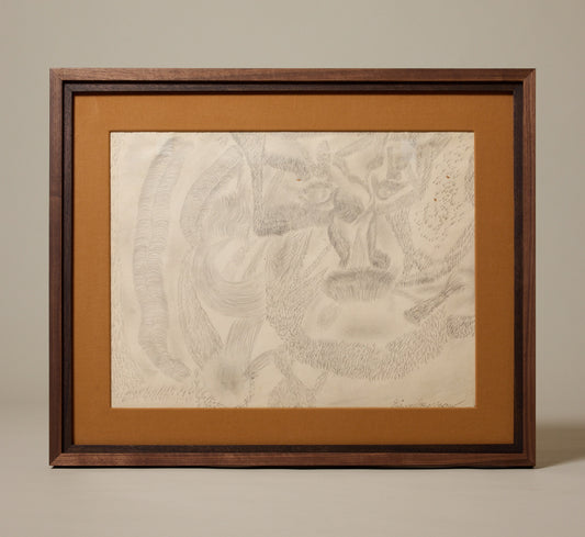 VINTAGE FOLK ART ABSTRACT GRAPHITE COMPOSITION
