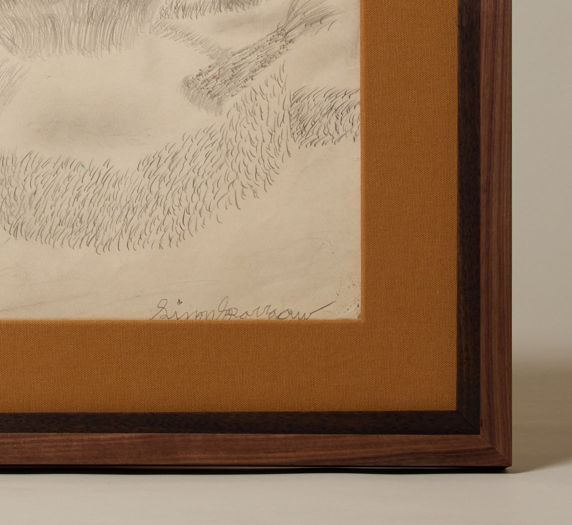 VINTAGE FOLK ART ABSTRACT GRAPHITE COMPOSITION