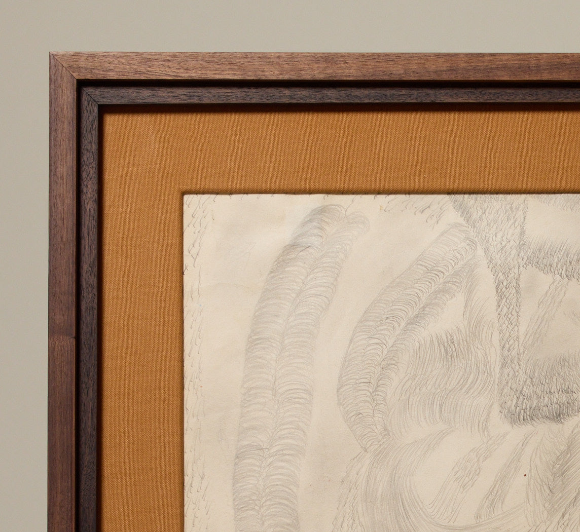 VINTAGE FOLK ART ABSTRACT GRAPHITE COMPOSITION