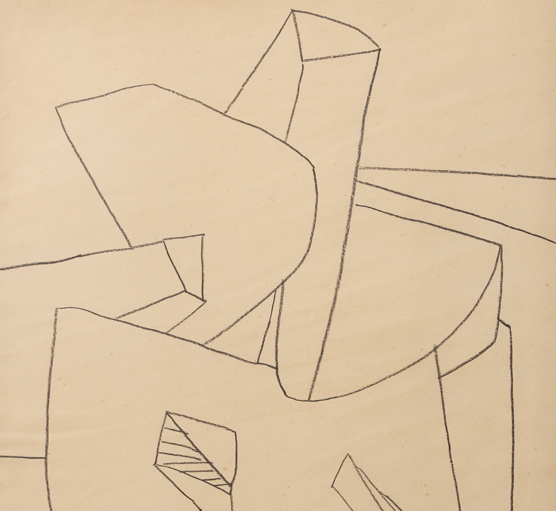 MIDCENTURY FRENCH ABSTRACT CUBIST COMPOSITION