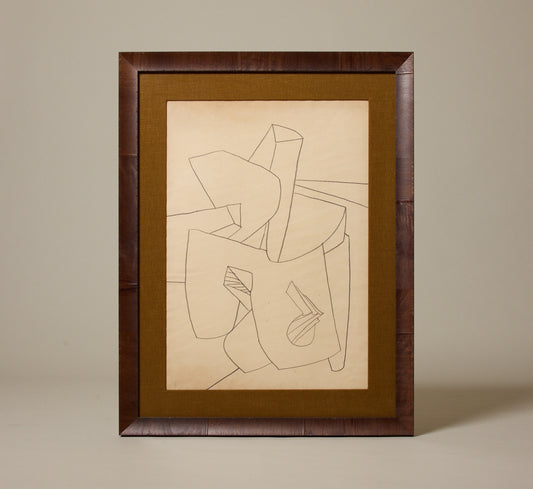 MIDCENTURY FRENCH ABSTRACT CUBIST COMPOSITION