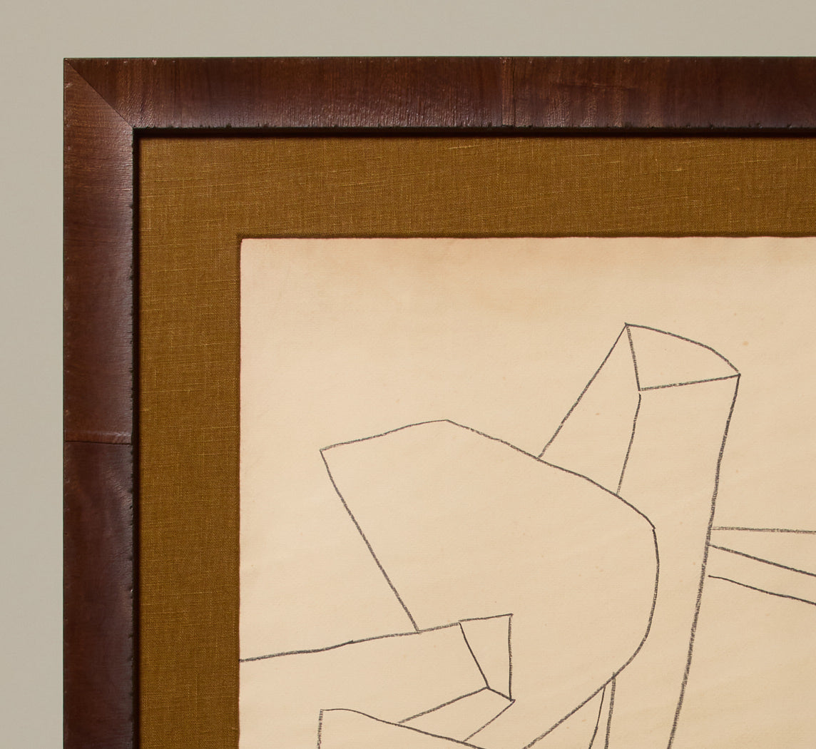 MIDCENTURY FRENCH ABSTRACT CUBIST COMPOSITION