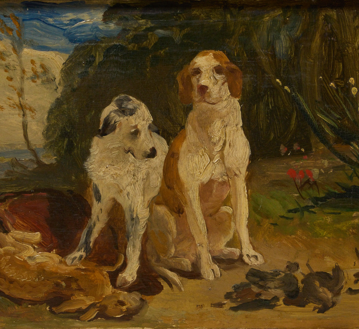 "THE DOGS AFTER THE HUNT" BY PHILIPPE ROUSSEAU (1816-1887), SIGNED