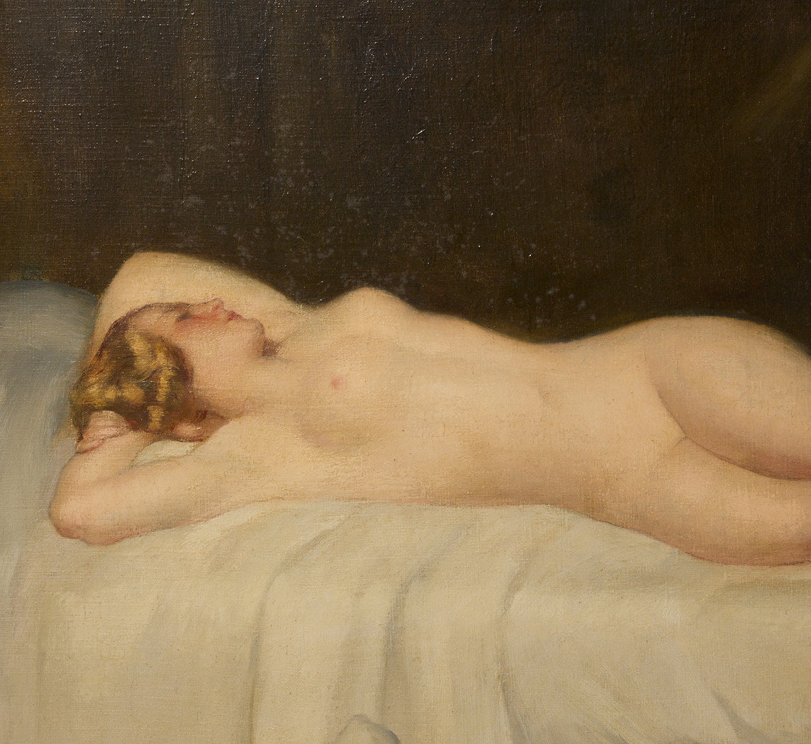 EARLY 20TH CENTURY SPANISH NUDE WOMAN IN REPOSE