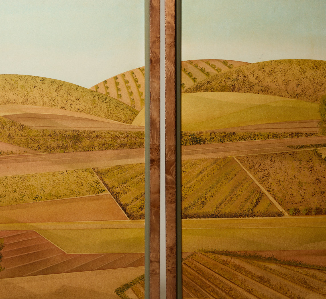 VINTAGE SPANISH SCHOOL PASTORAL DIPTYCH