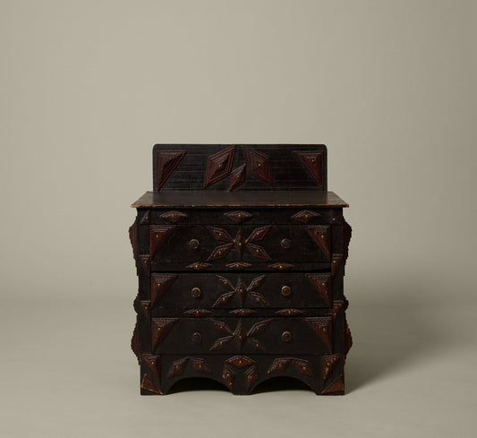 ANTIQUE TRAMP ART NIGHTSTAND