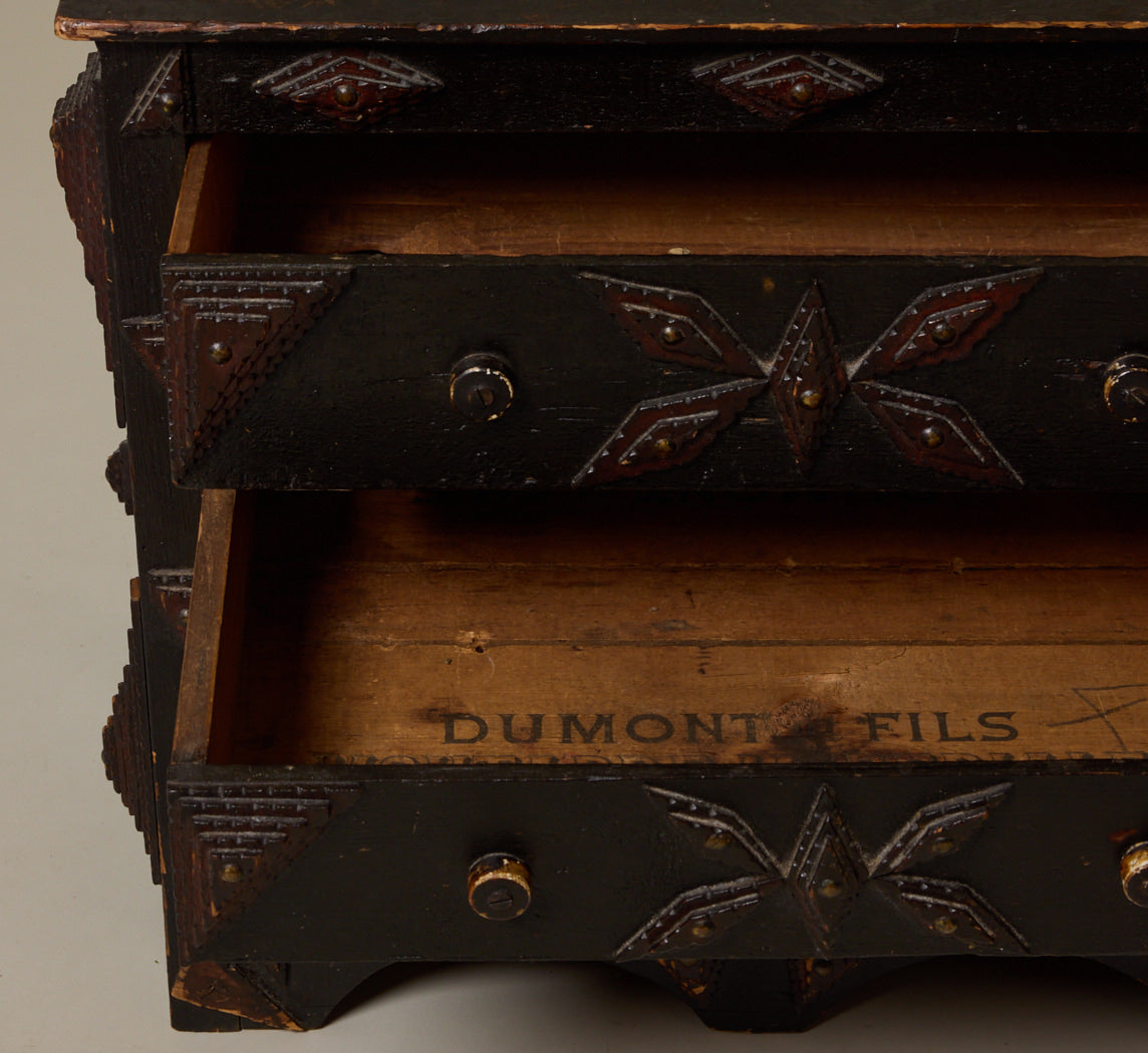 ANTIQUE TRAMP ART NIGHTSTAND