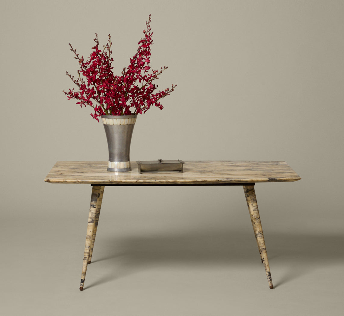 MIDCENTURY ITALIAN ARABESCATO MARBLE TOP COFFEE TABLE