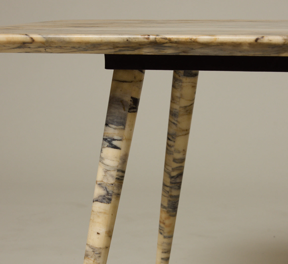 MIDCENTURY ITALIAN ARABESCATO MARBLE TOP COFFEE TABLE