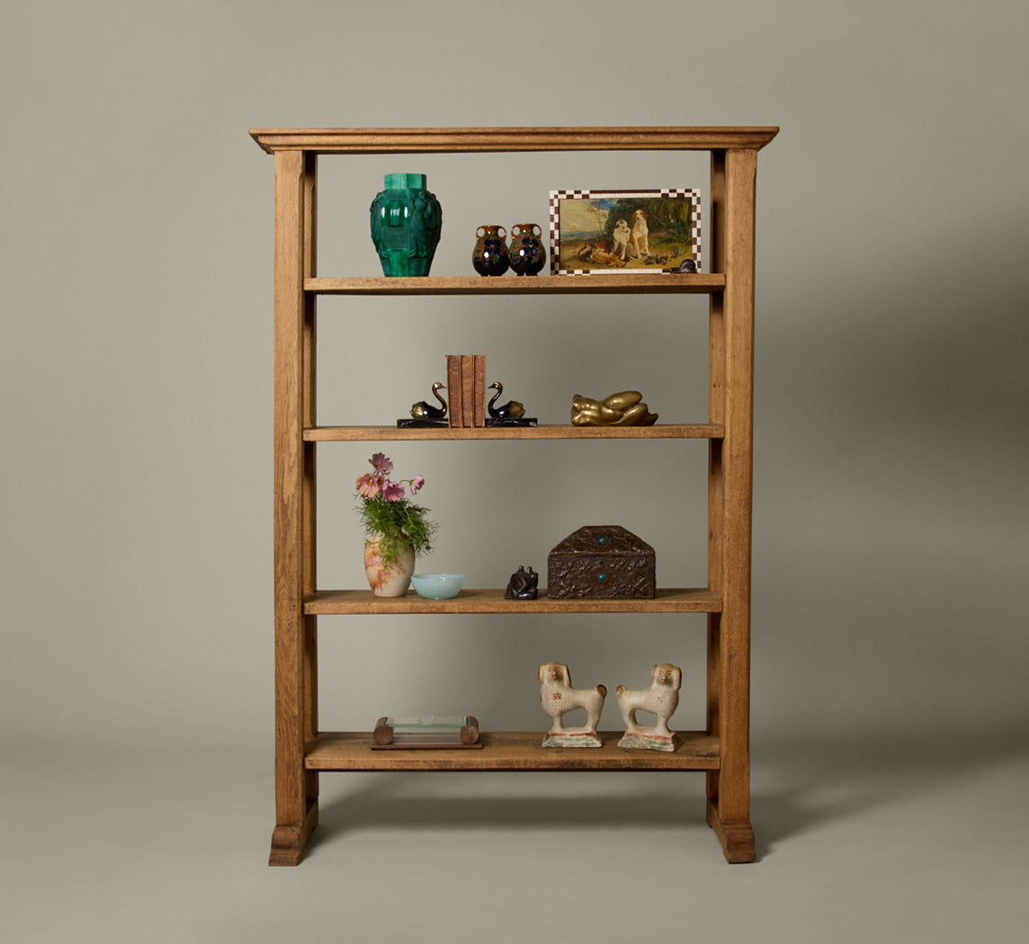 1950S FRENCH SOLID OAK ÉTAGÈRE