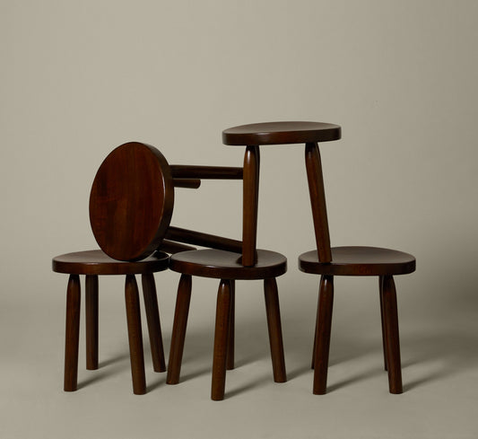 1950S ITALIAN CARVED WOOD STOOL