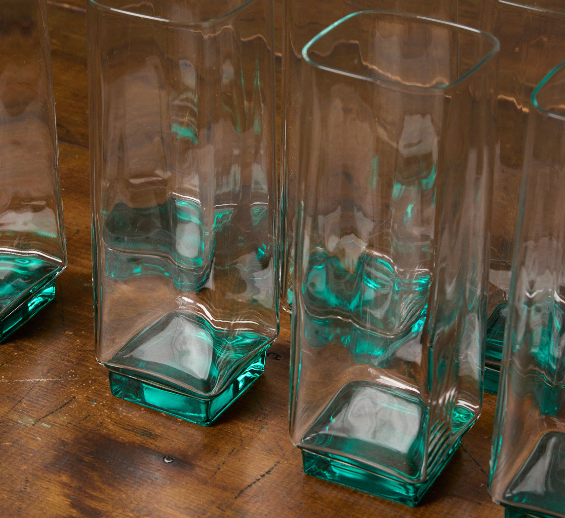 SET OF 8 VINTAGE SQUARE HIGHBALL GLASSES