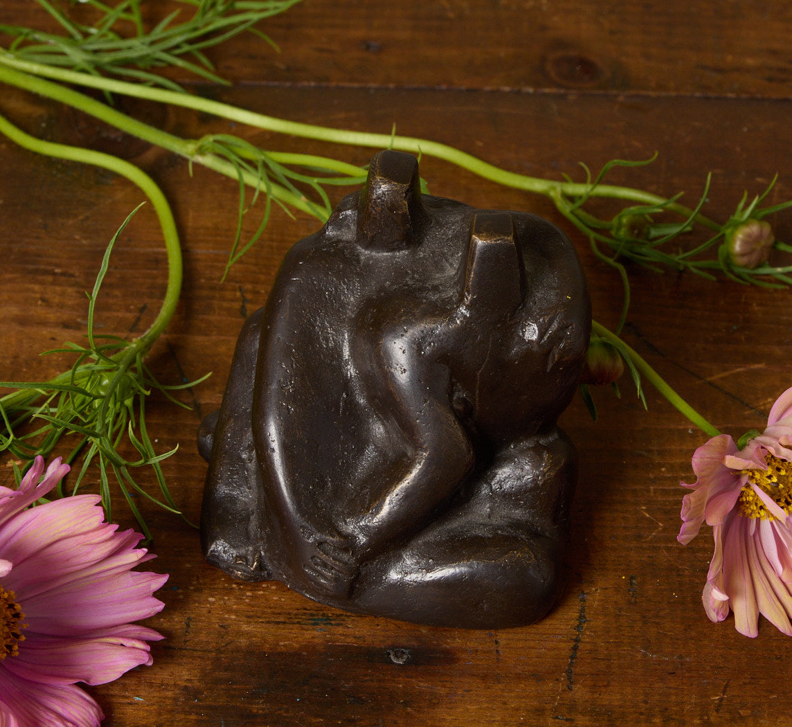 MIDCENTURY BRONZE "LOVERS" SCULPTURE