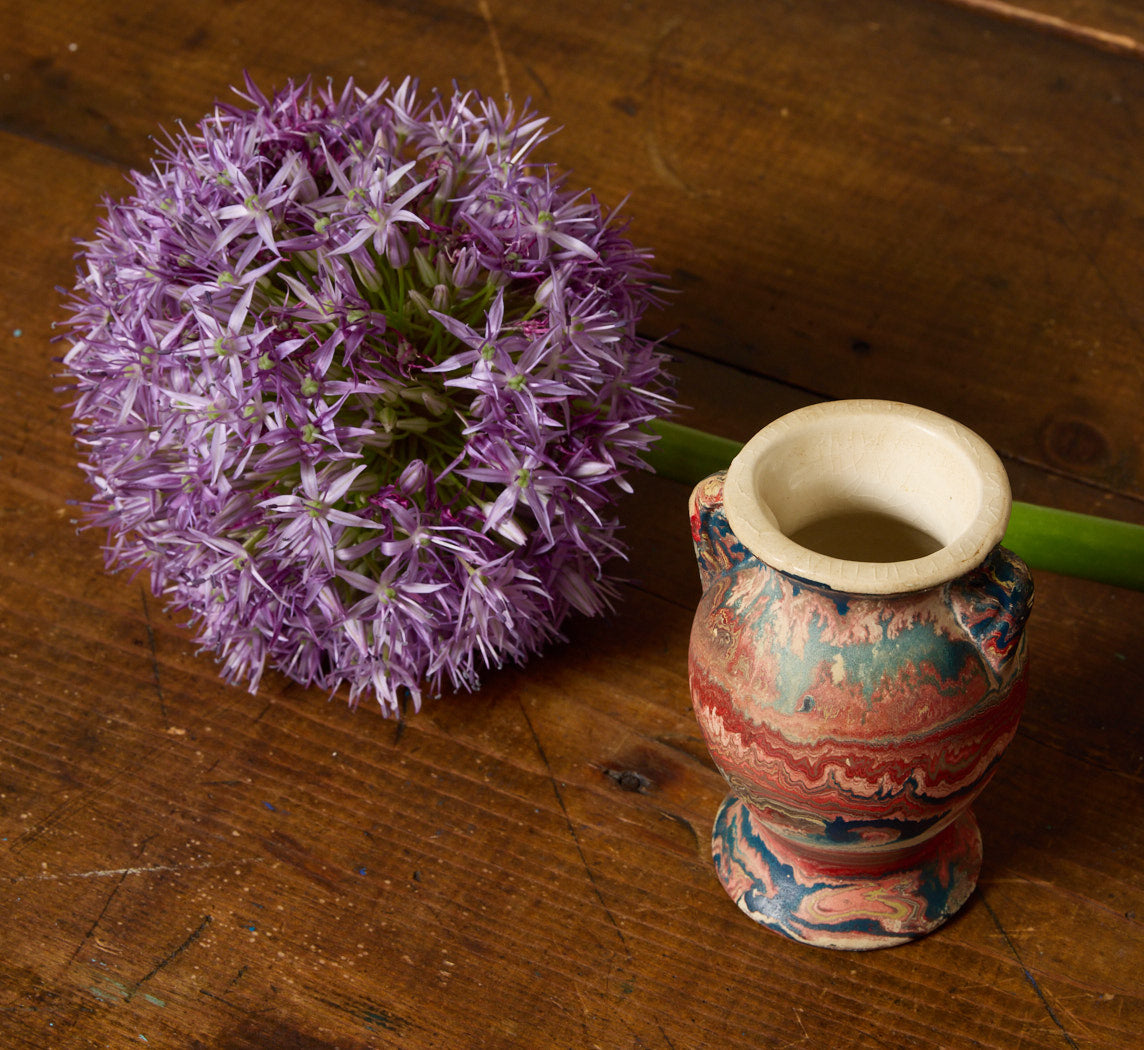 PETITE VINTAGE MARBLED STONEWARE VASE
