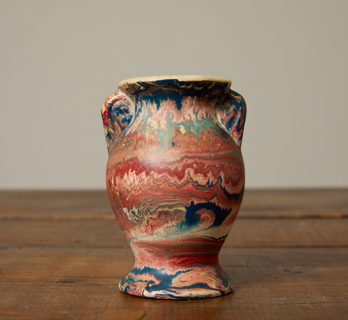 PETITE VINTAGE MARBLED STONEWARE VASE