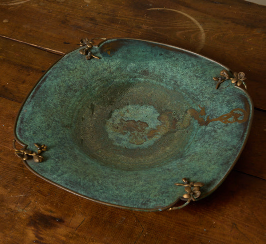 ART DECO VERDIGRIS BRONZE BOWL ATTR. TO CARL SORENSEN