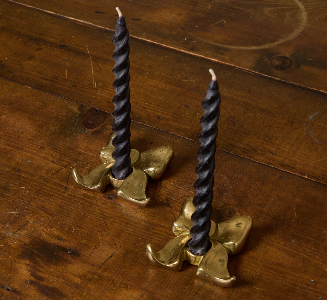 PAIR OF VINTAGE BOW CANDLE STICK HOLDERS