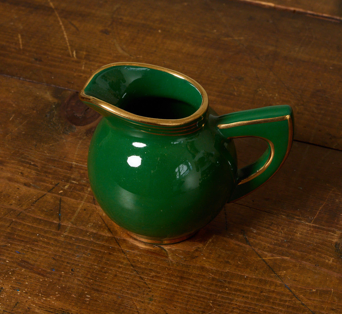 1940S ITALIAN EMERALD & GOLD TEA SERVICE