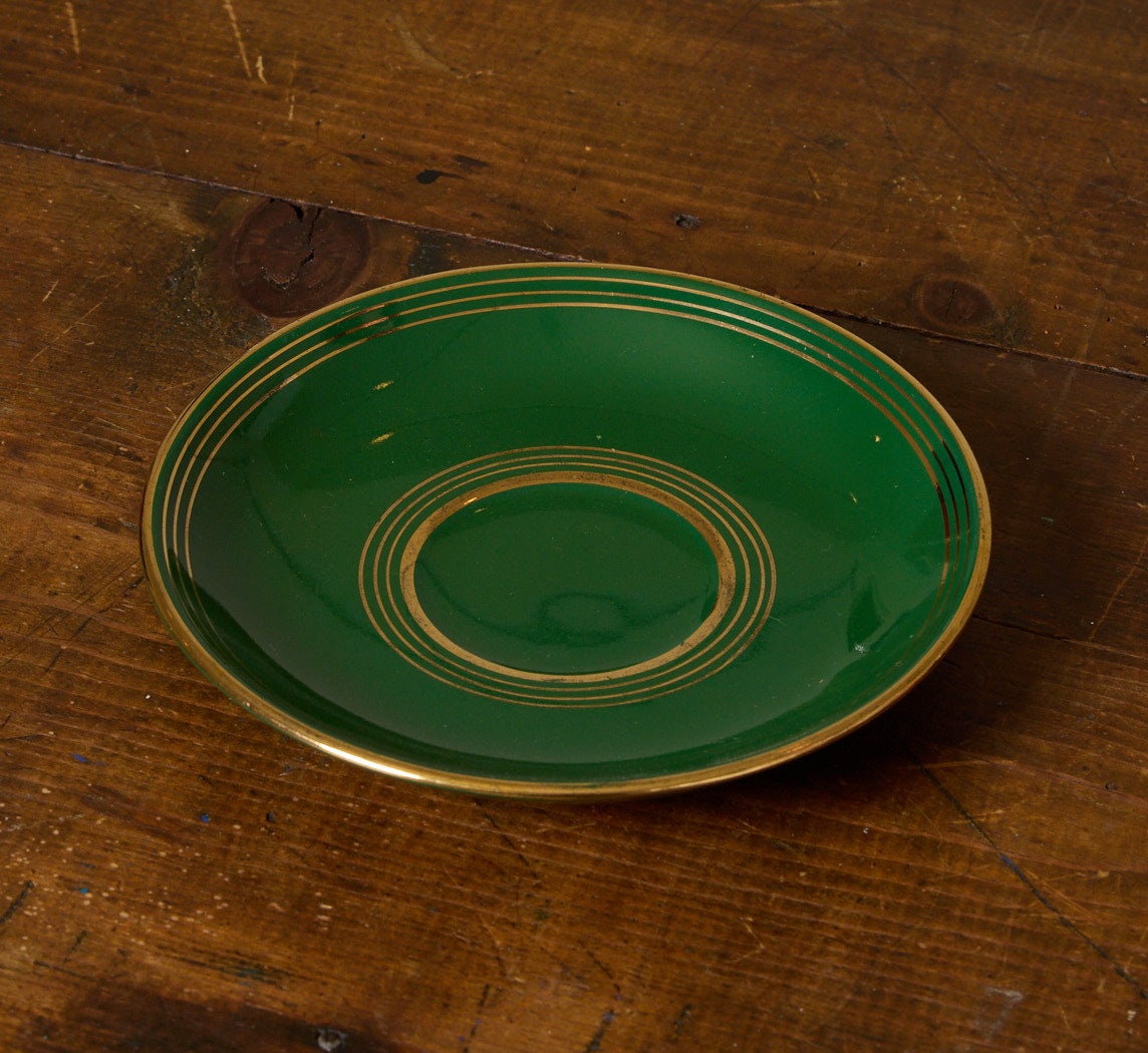 1940S ITALIAN EMERALD & GOLD TEA SERVICE