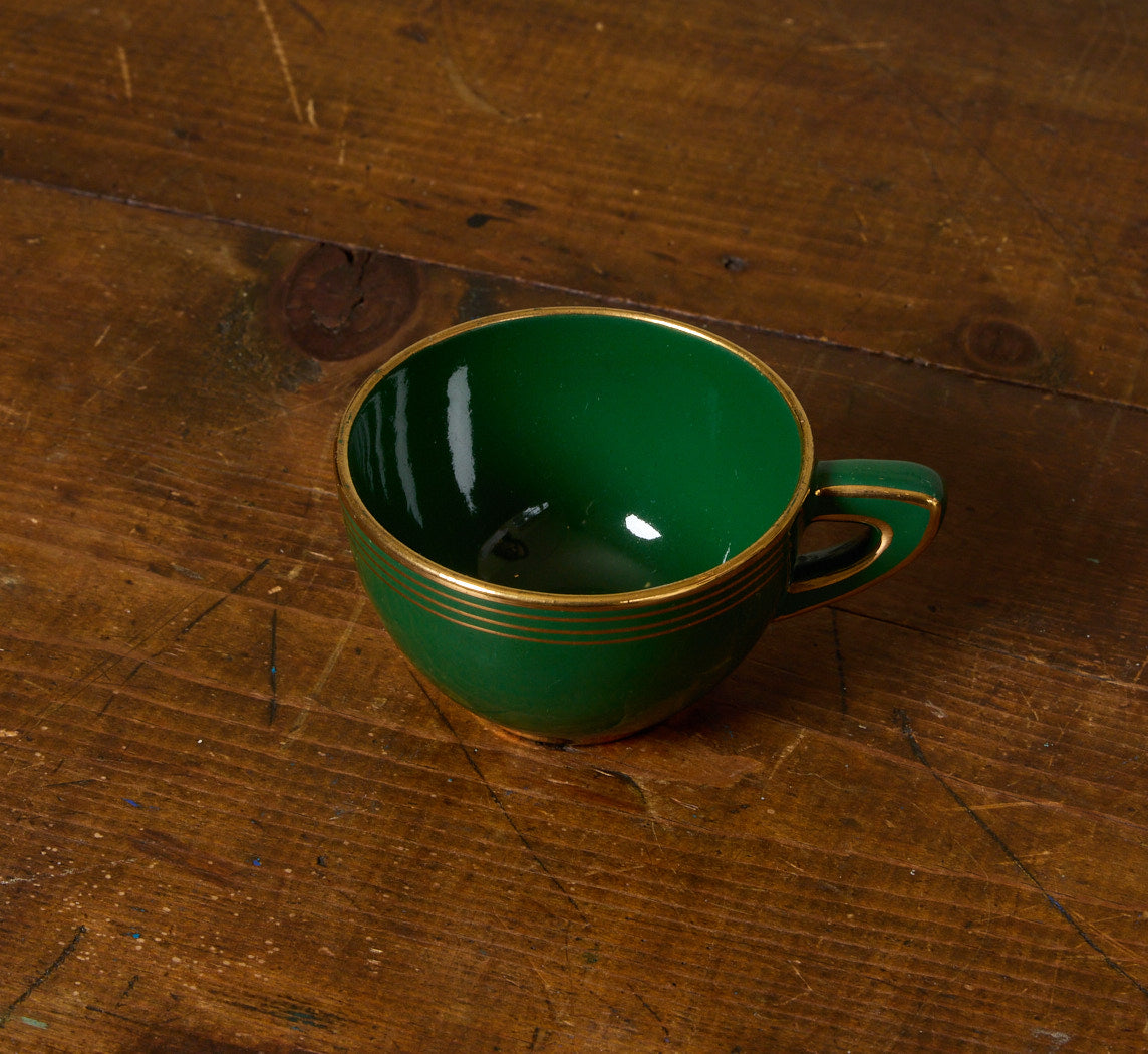 1940S ITALIAN EMERALD & GOLD TEA SERVICE
