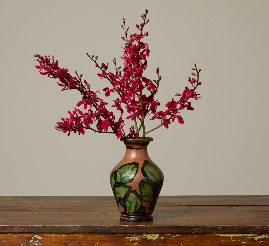 1930S HERMAN AUGUST KÄHLER ART DECO EARTHENWARE VASE WITH BLUEBERRIES