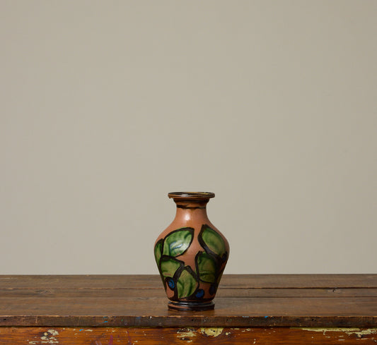 1930S HERMAN AUGUST KÄHLER ART DECO EARTHENWARE VASE WITH BLUEBERRIES