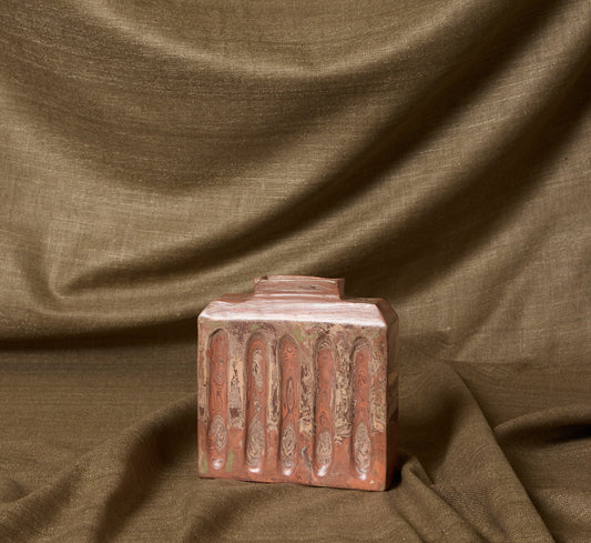 MARBLED EARTHENWARE VASE IN RUGGINE BY POTTERY ROMA