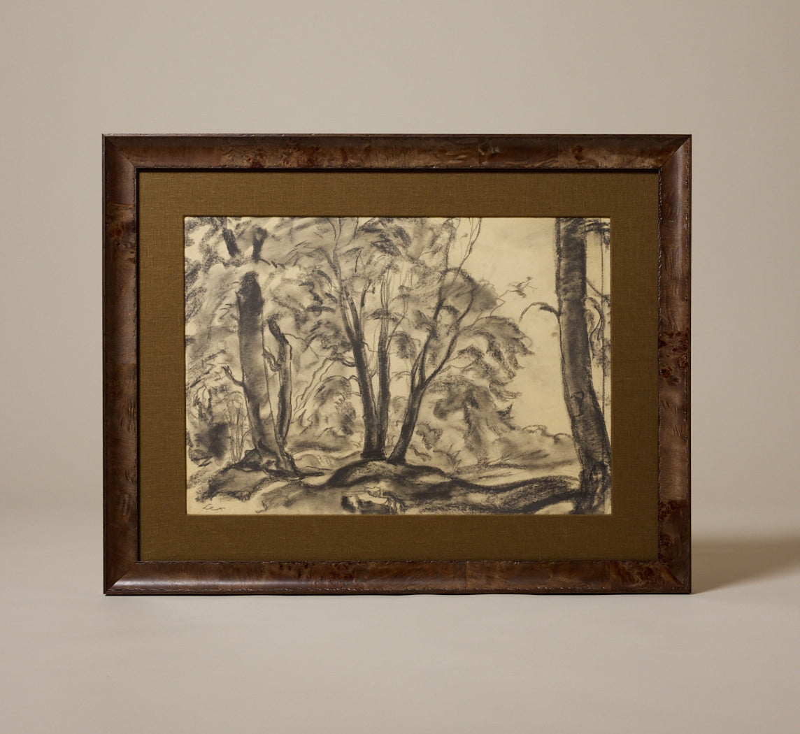CHARCOAL FOREST LANDSCAPE, C. 1940S