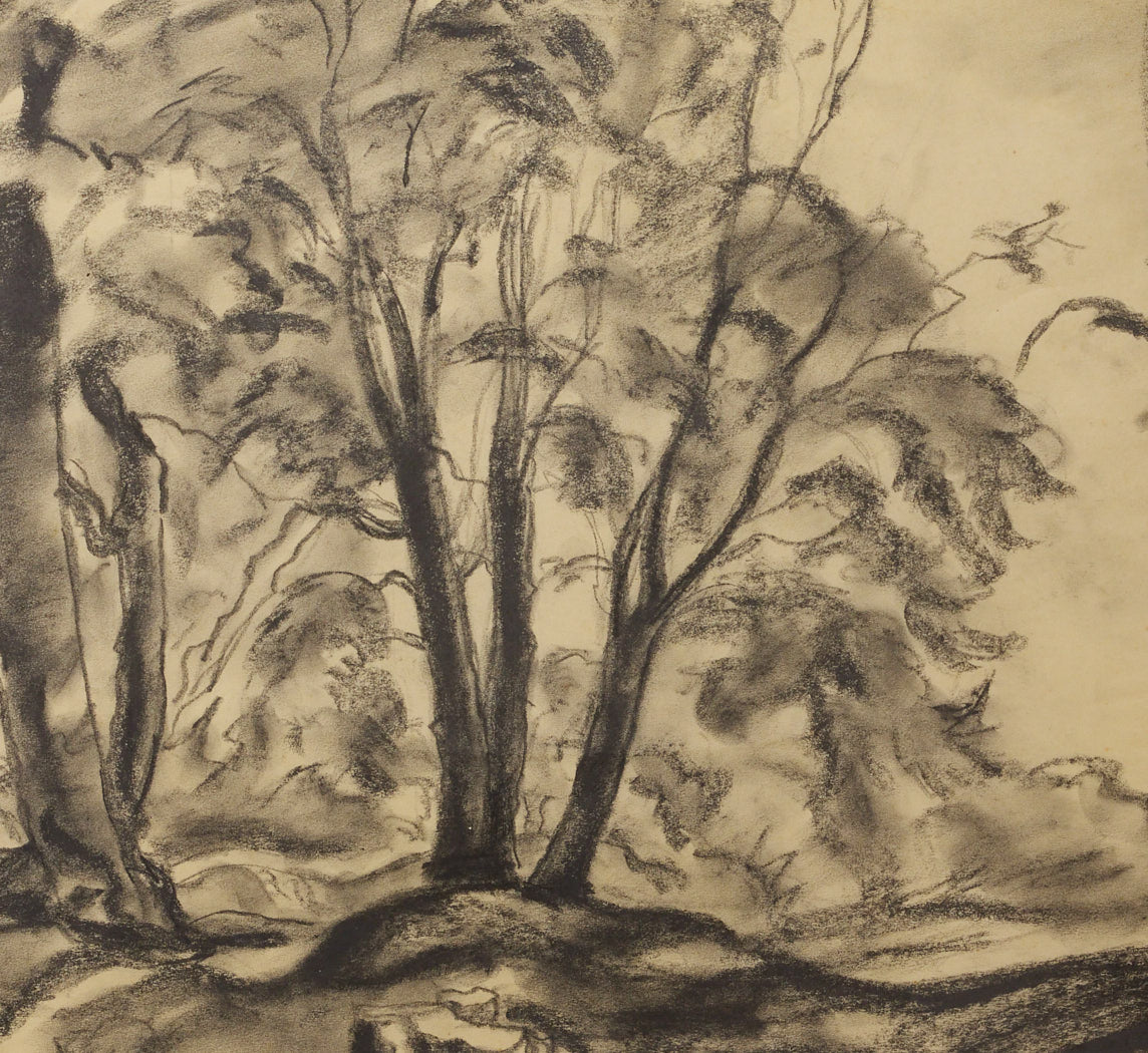 CHARCOAL FOREST LANDSCAPE, C. 1940S