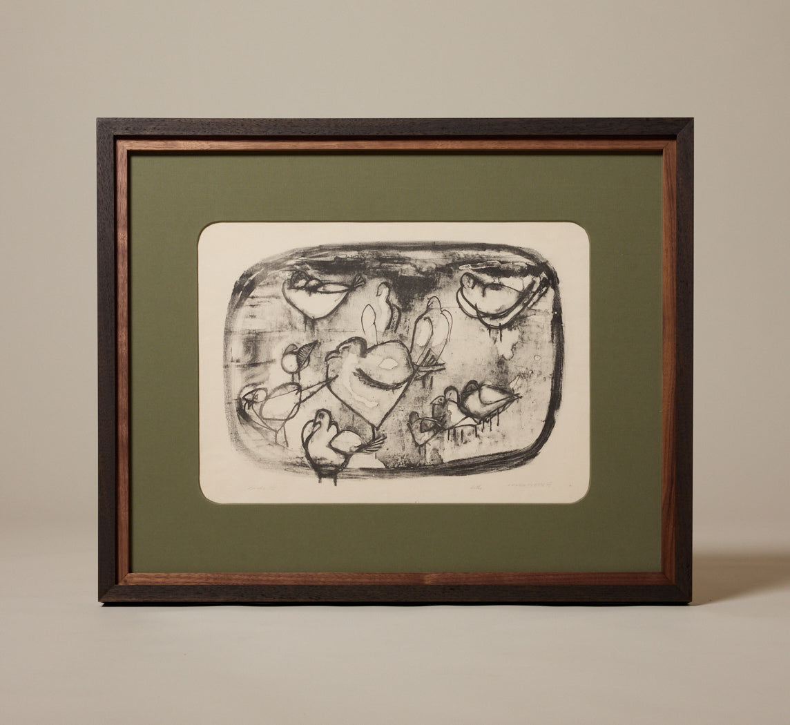 1940S PIGEON LITHOGRAPH BY VEVEAN OVIETTE (1918-1990)