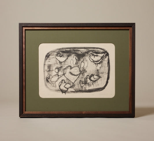 1940S PIGEON LITHOGRAPH BY VEVEAN OVIETTE (1918-1990)