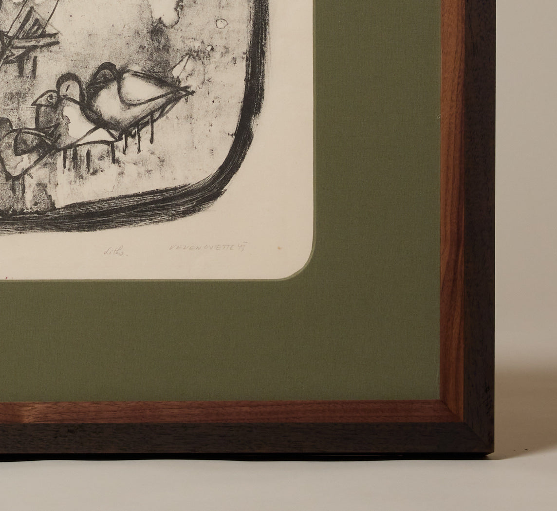 1940S PIGEON LITHOGRAPH BY VEVEAN OVIETTE (1918-1990)