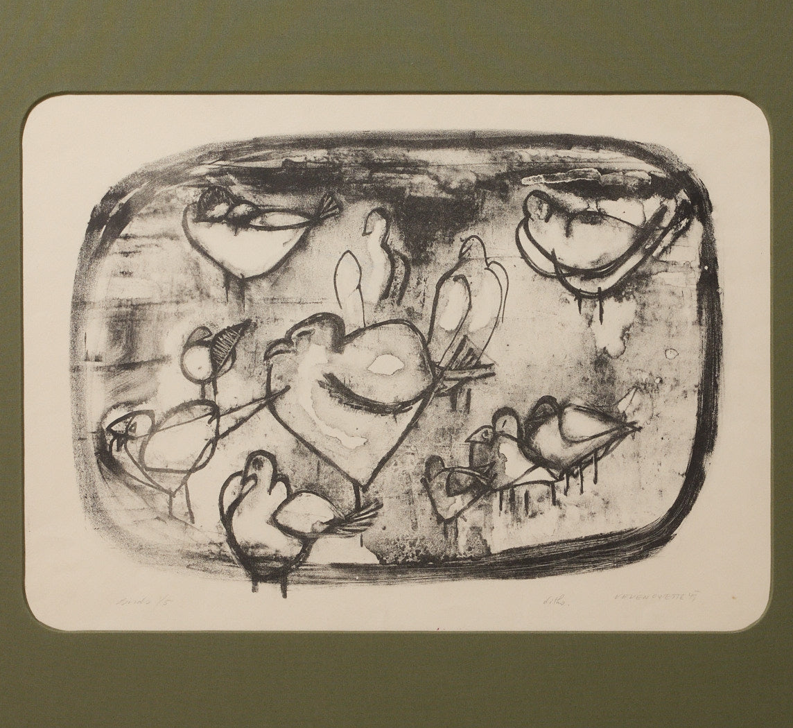 1940S PIGEON LITHOGRAPH BY VEVEAN OVIETTE (1918-1990)