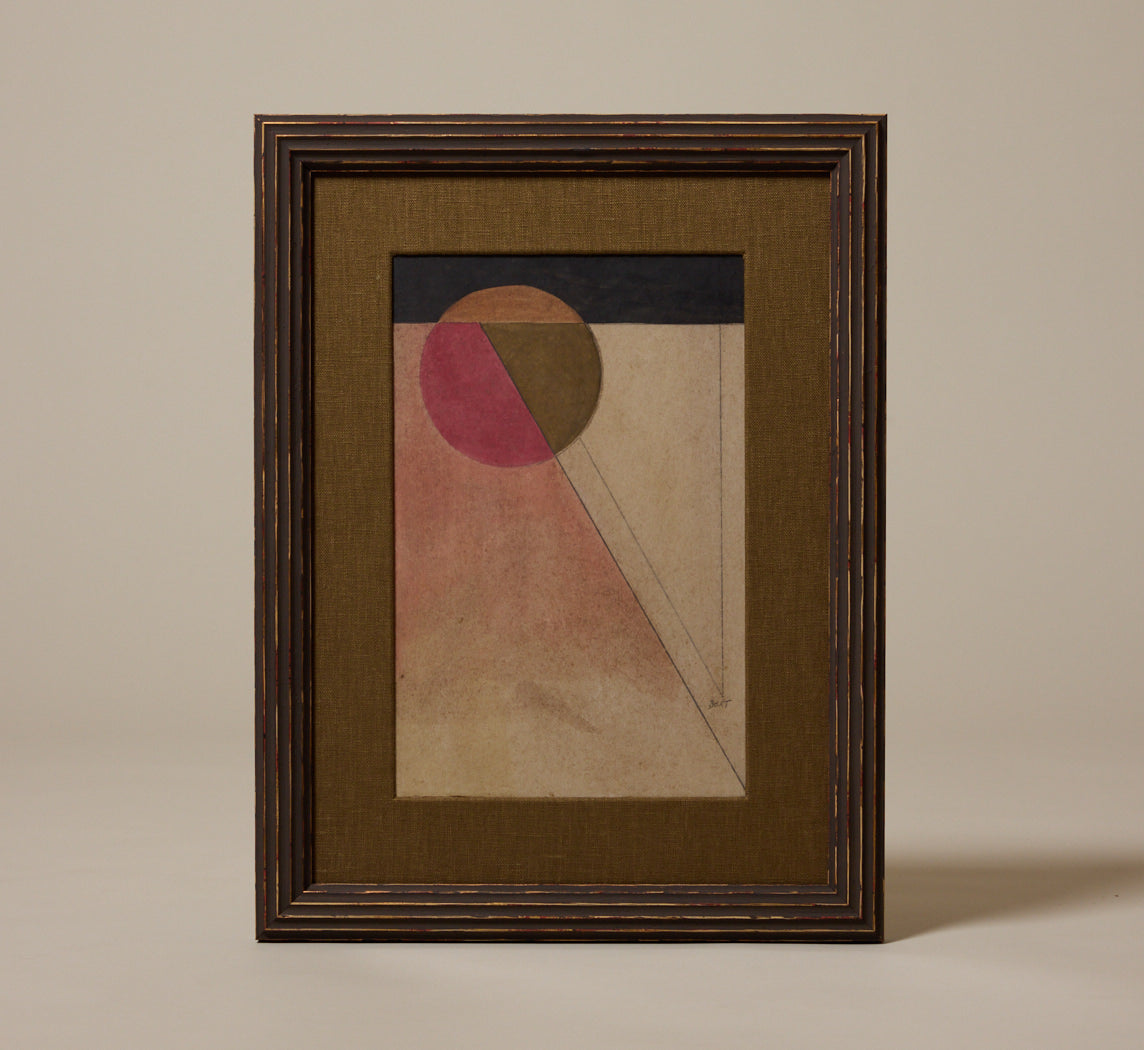 1930S AMERICAN ABSTRACT GEOMETRIC COMPOSITION IN GOUACHE