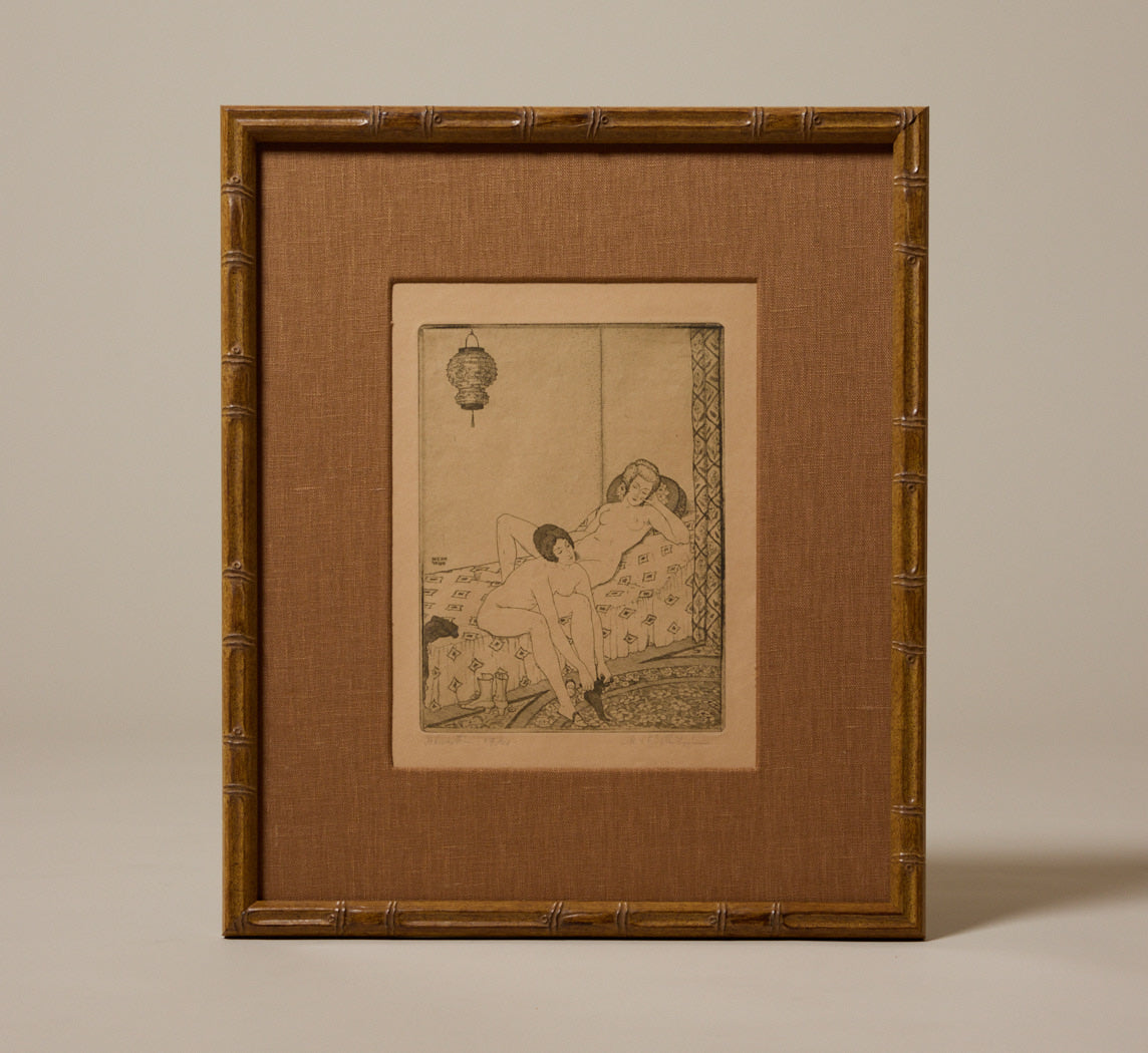 "GIRLFRIENDS" ORIGINAL ETCHING, C. 1919 BY MARTIN ERICH PHILIPP (1887-1978)