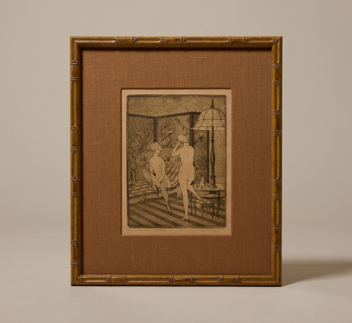 "SISTERS" ORIGINAL ETCHING, C. 1919 BY MARTIN ERICH PHILIPP (1887-1978)