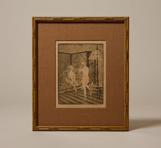 "SISTERS" ORIGINAL ETCHING, C. 1919 BY MARTIN ERICH PHILIPP (1887-1978)