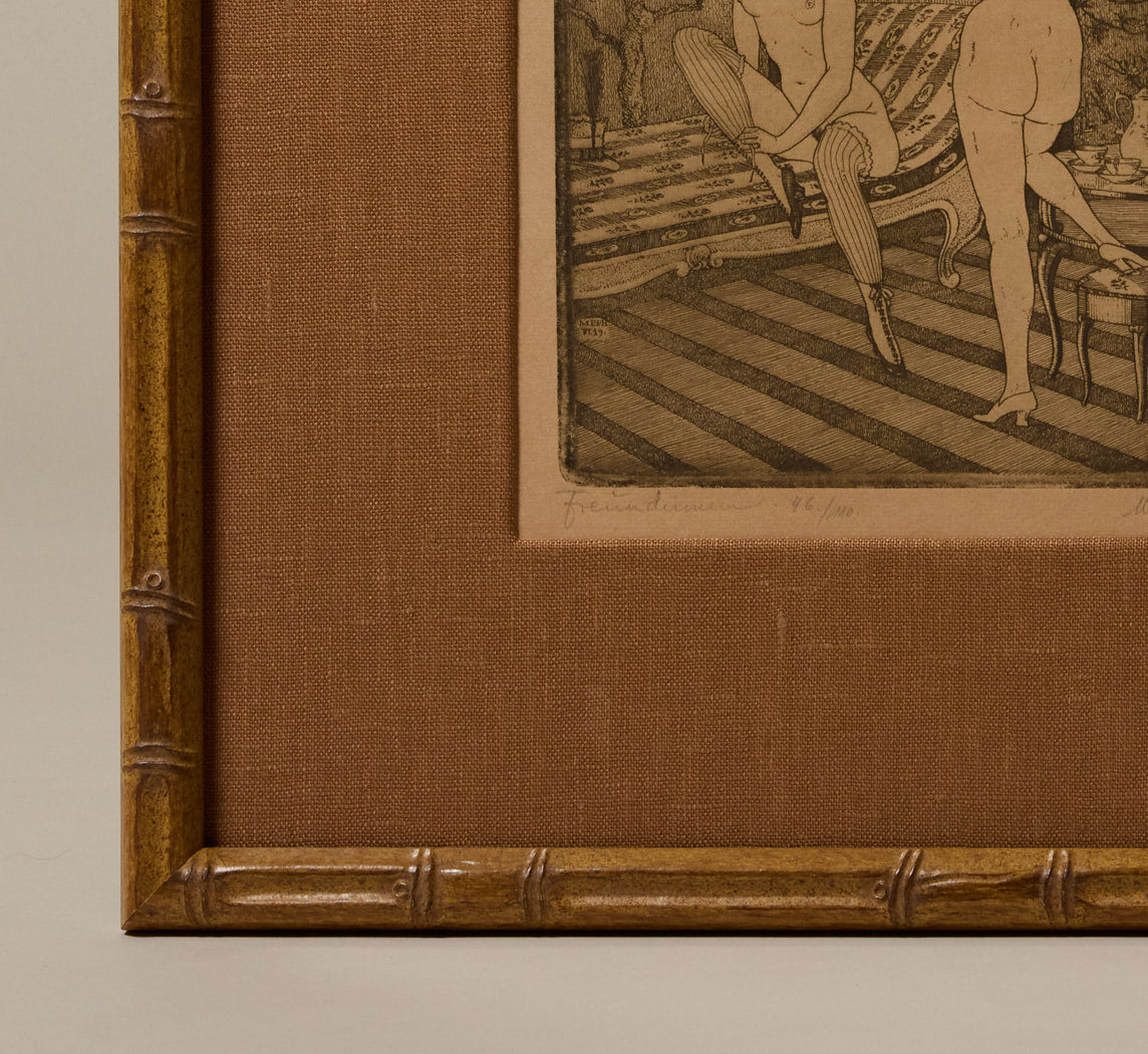 "SISTERS" ORIGINAL ETCHING, C. 1919 BY MARTIN ERICH PHILIPP (1887-1978)