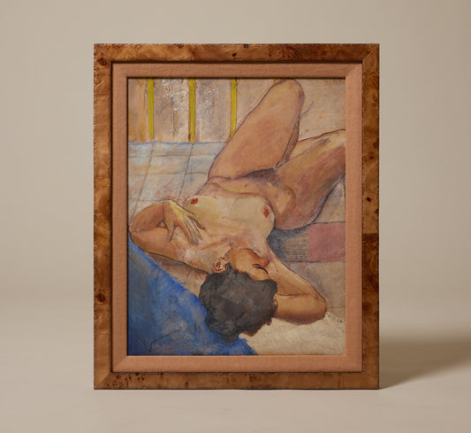 20TH CENTURY RECLINING NUDE WATERCOLOR STUDY