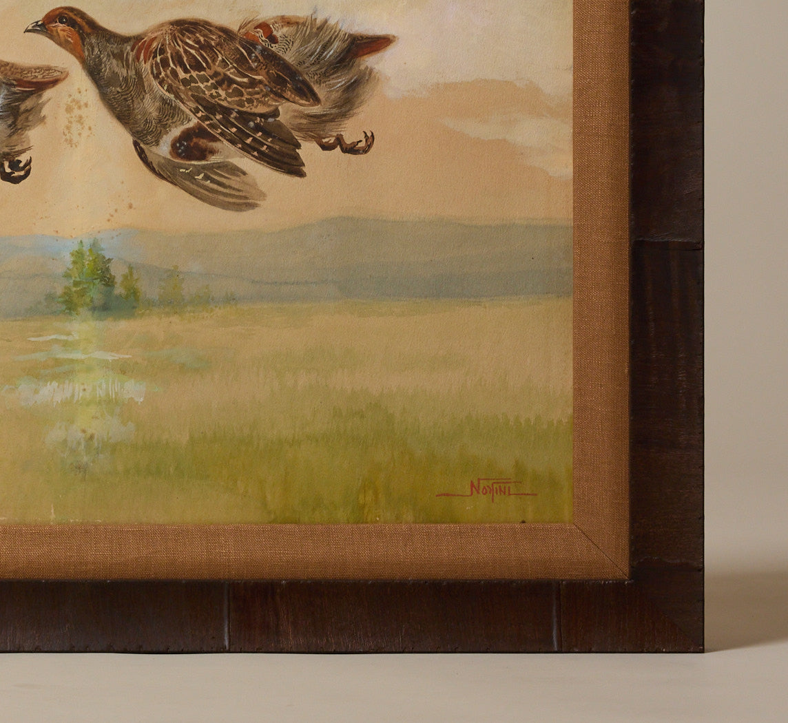1930S ITALIAN NATURALIST "PARTRIDGES IN FLIGHT"