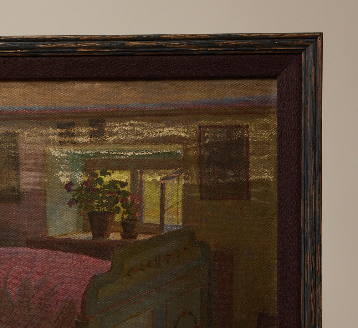 1930S EUROPEAN REALIST BEDROOM INTERIOR