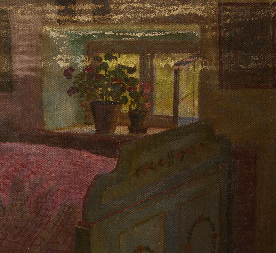 1930S EUROPEAN REALIST BEDROOM INTERIOR